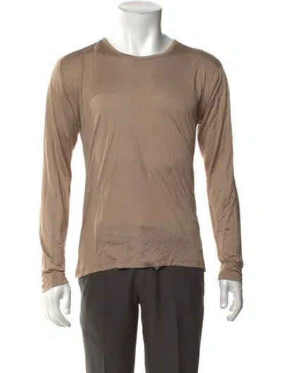 Pre-owned Versace Silk Crew Neck Pullover In Neutrals