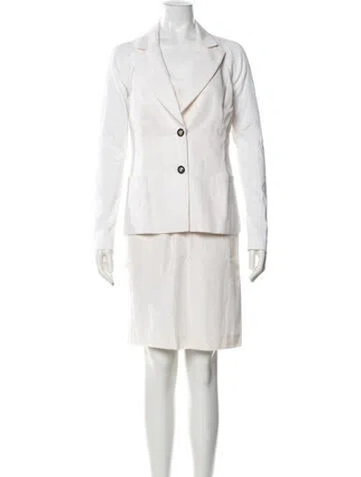 Pre-owned Versace Silk Cutout Accent Dress Set In Neutral