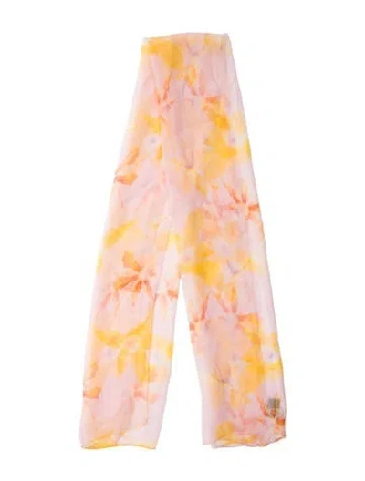 Pre-owned Versace Silk Floral Print Scarf In Multi