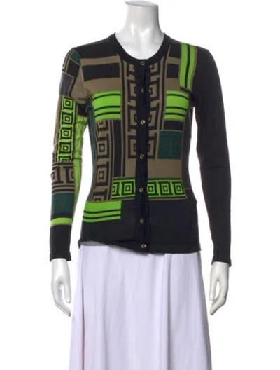 Pre-owned Versace Silk Graphic Print Sweater In Multicolor