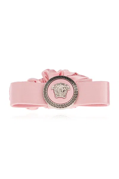 Versace Silk Hair Scrunchie In Pink