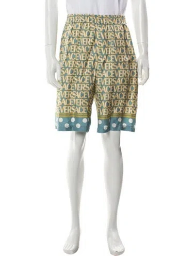Pre-owned Versace Silk Jogger Shorts In Multi