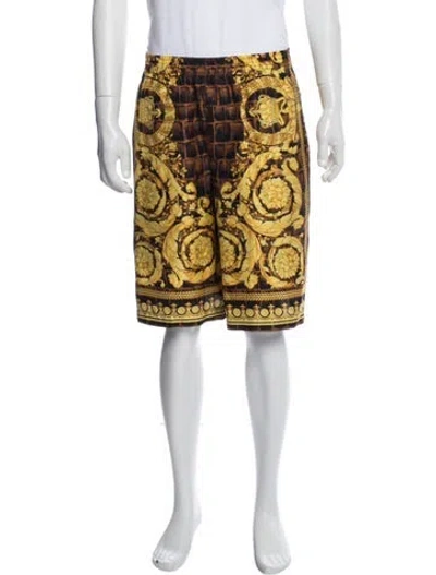 Pre-owned Versace Silk Jogger Shorts In Multi