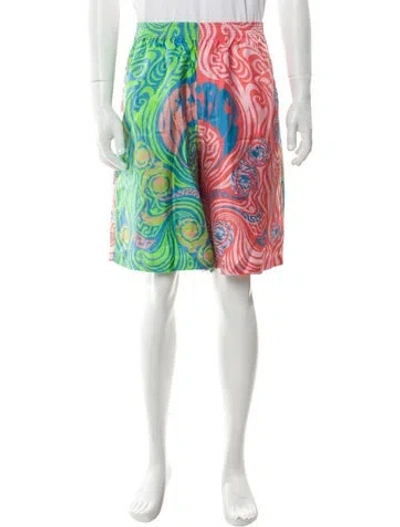 Pre-owned Versace Silk Jogger Shorts In Pink