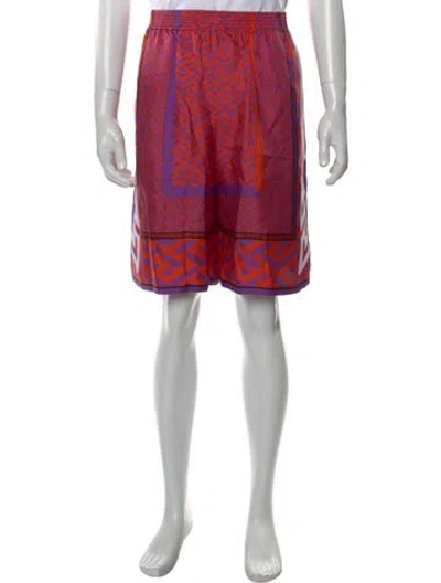 Pre-owned Versace Silk Jogger Shorts In Red