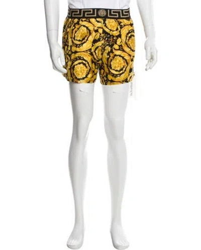 Pre-owned Versace Silk Jogger Shorts W/ Tags In Black