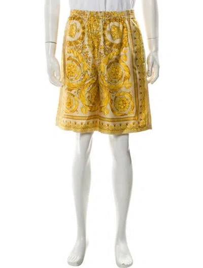 Pre-owned Versace Silk Jogger Shorts W/ Tags In Neutral
