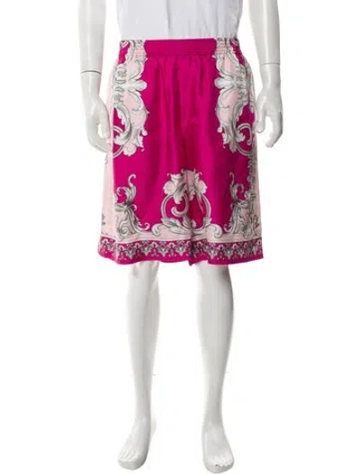 Pre-owned Versace Silk Jogger Shorts W/ Tags In Pink