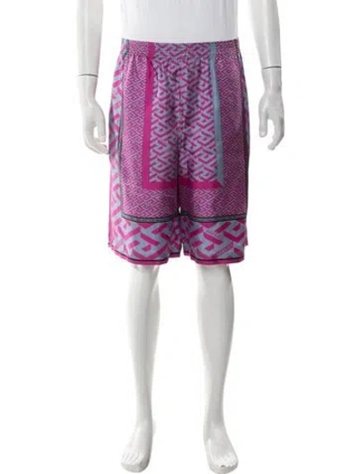 Pre-owned Versace Silk Jogger Shorts W/ Tags In Pink