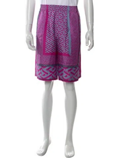 Pre-owned Versace Silk Jogger Shorts W/ Tags In Purple