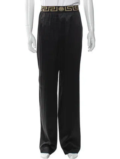 Pre-owned Versace Silk Joggers In Black