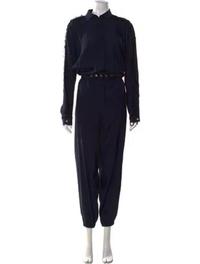 Pre-owned Versace Silk Jumpsuit In Black