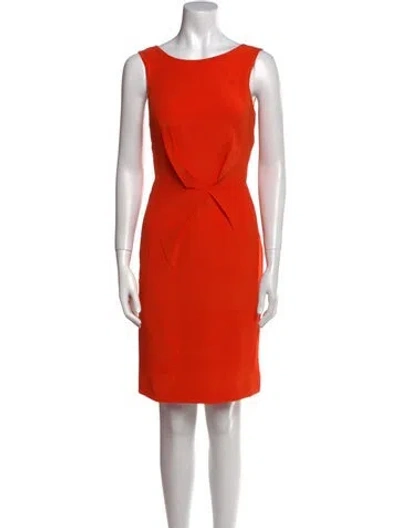 Pre-owned Versace Silk Knee-length Dress In Orange