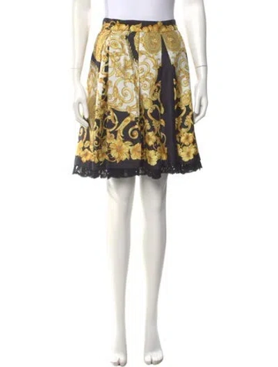 Pre-owned Versace Silk Knee-length Skirt In Black