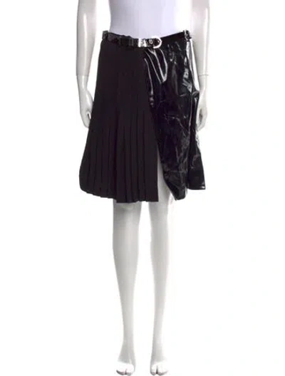 Pre-owned Versace Silk Knee-length Skirt In Black