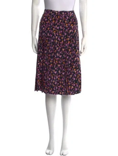 Pre-owned Versace Silk Knee-length Skirt In Black