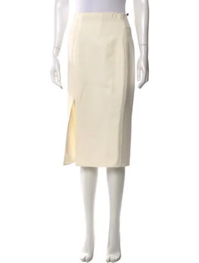 Pre-owned Versace Silk Knee-length Skirt In Neutral