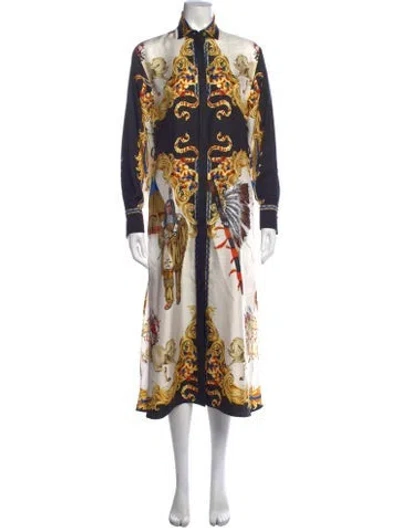 Pre-owned Versace Silk Long Dress In Black