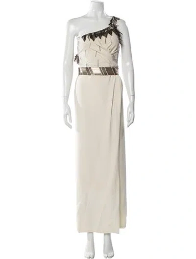 Pre-owned Versace Silk Long Dress In Neutral