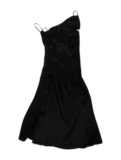 Pre-owned Versace Silk Midi Length Dress In Black