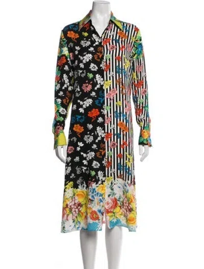 Pre-owned Versace Silk Midi Length Dress In Black