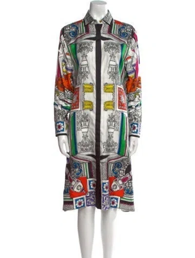 Pre-owned Versace Silk Midi Length Dress In Multi