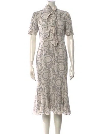 Pre-owned Versace Silk Midi Length Dress In Neutral