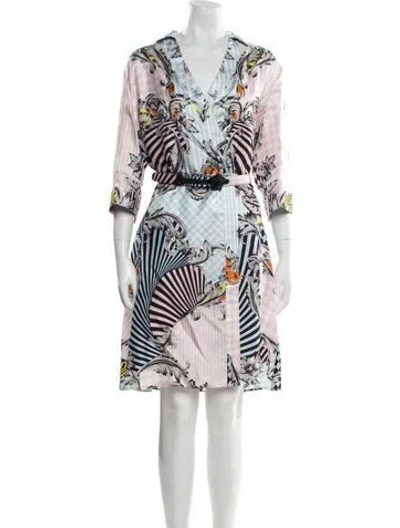 Pre-owned Versace Silk Midi Length Dress In Pink