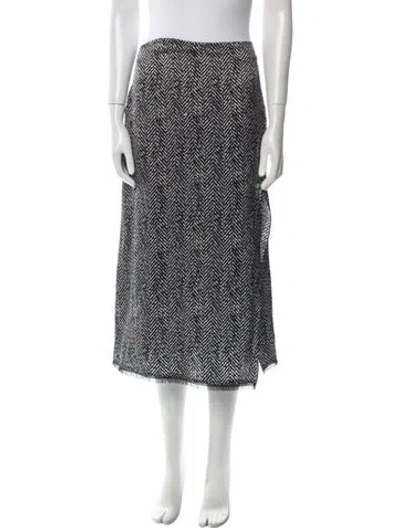 Pre-owned Versace Silk Midi Length Skirt In Black