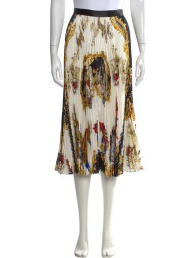 Pre-owned Versace Silk Midi Length Skirt In Multi