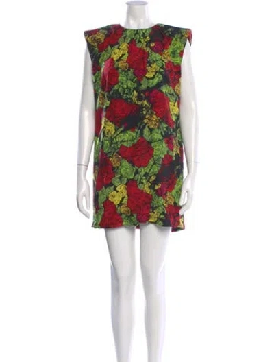 Pre-owned Versace Silk Mini Dress In Black