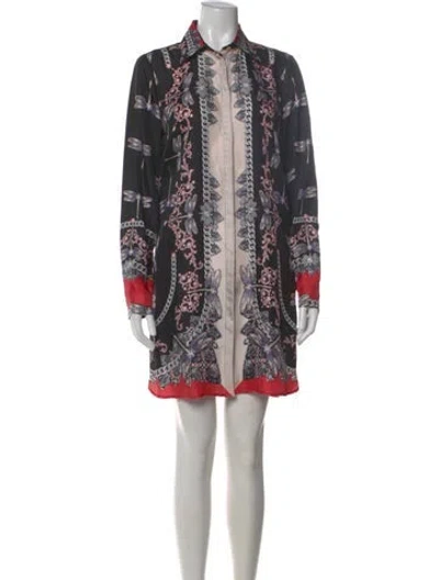 Pre-owned Versace Silk Mini Dress In Black