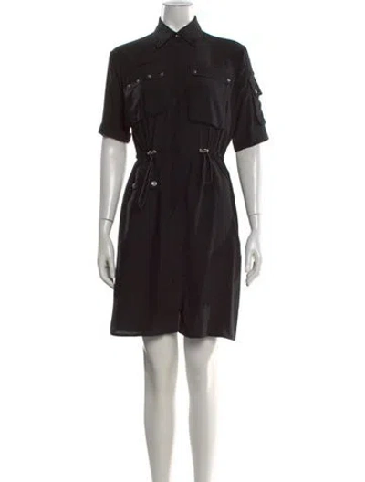 Pre-owned Versace Silk Mini Dress In Black