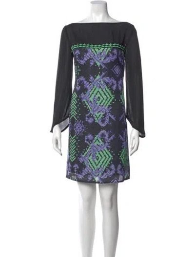 Pre-owned Versace Silk Mini Dress In Black