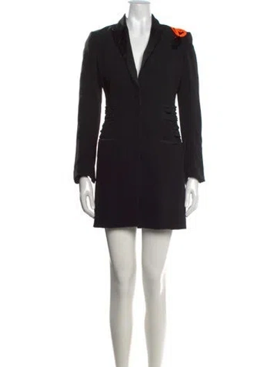 Pre-owned Versace Silk Mini Dress In Black