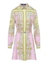 Versace Dress Silk Twill Print Spring Barocco Foulard Pn 1 In Pink