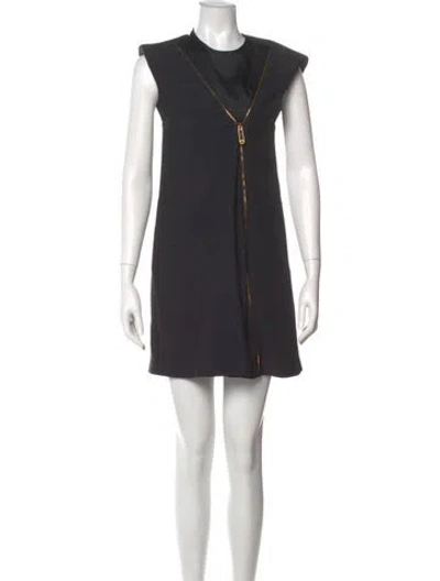 Pre-owned Versace Silk Mini Dress In Gray