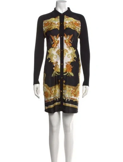 Pre-owned Versace Silk Mini Dress In Multi