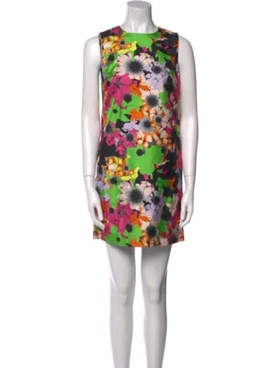 Pre-owned Versace Silk Mini Dress In Neutral