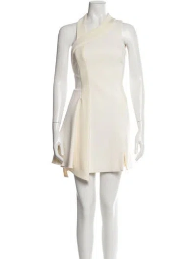 Pre-owned Versace Silk Mini Dress In Neutral
