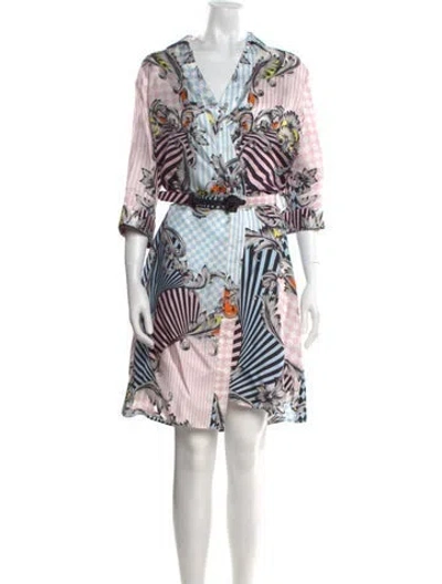 Pre-owned Versace Silk Mini Dress In Pink