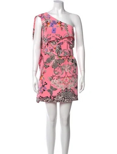 Pre-owned Versace Silk Mini Dress In Pink