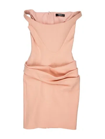 Pre-owned Versace Silk Mini Dress In Pink