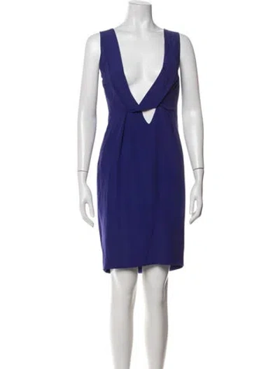 Pre-owned Versace Silk Mini Dress In Purple