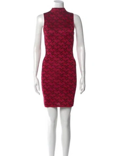 Pre-owned Versace Silk Mini Dress In Red