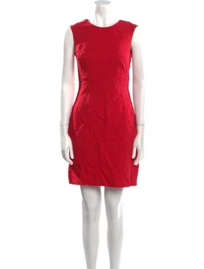 Pre-owned Versace Silk Mini Dress In Red