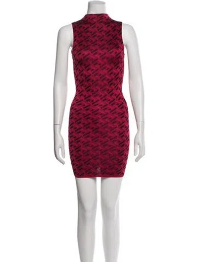 Pre-owned Versace Silk Mini Dress In Red