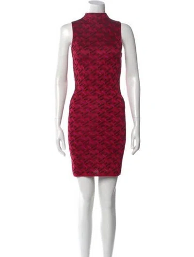 Pre-owned Versace Silk Mini Dress In Red