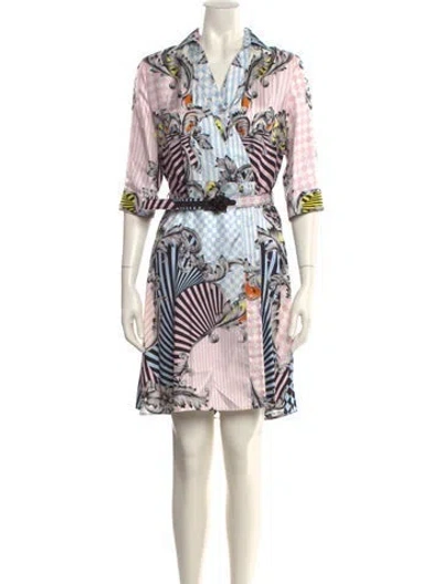 Pre-owned Versace Silk Mini Dress W/ Tags In Pink