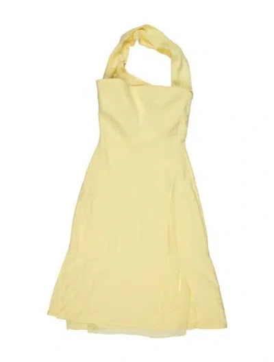 Pre-owned Versace Silk Mini Dress In Yellow